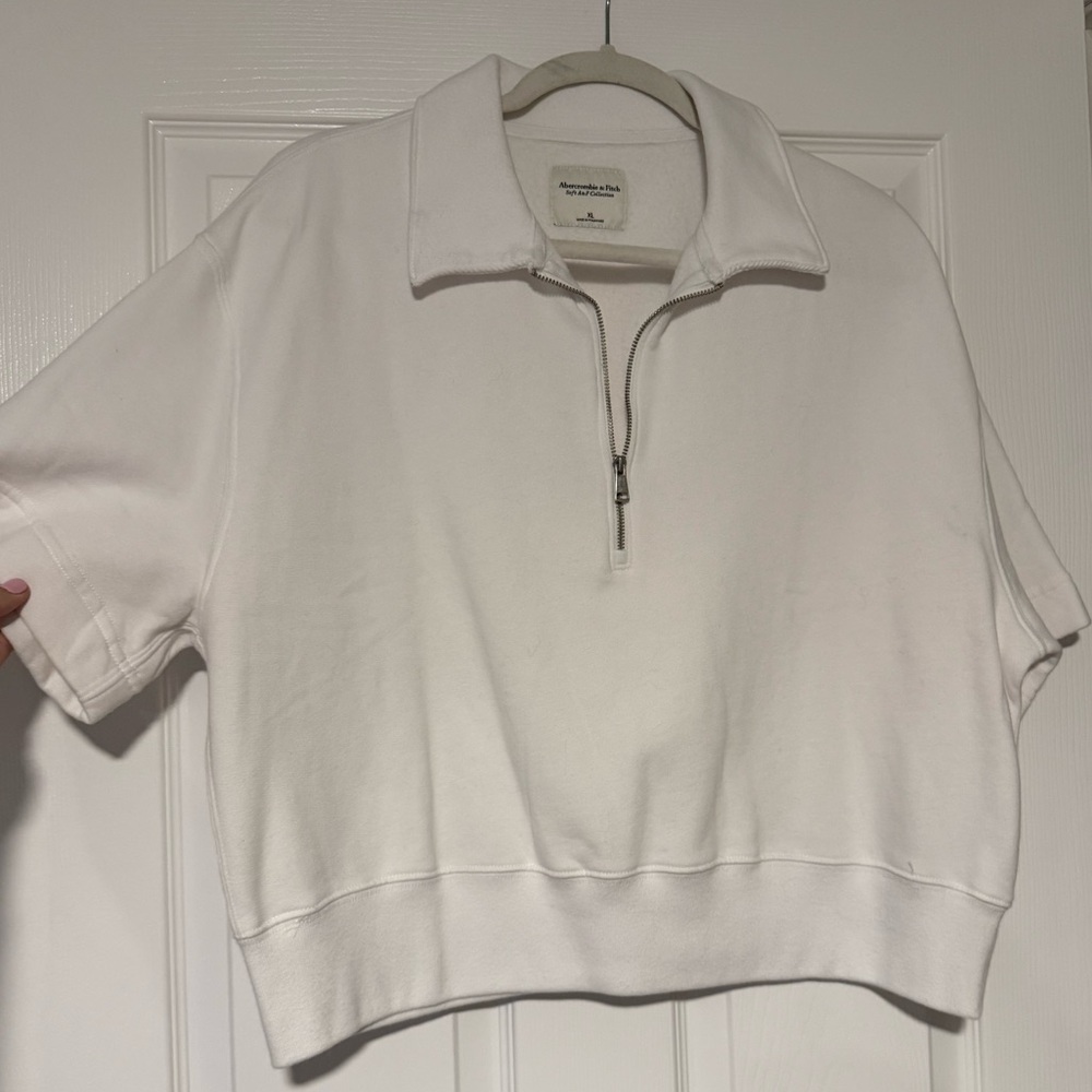 Abercrombie Half Zip Short Sleeve Top